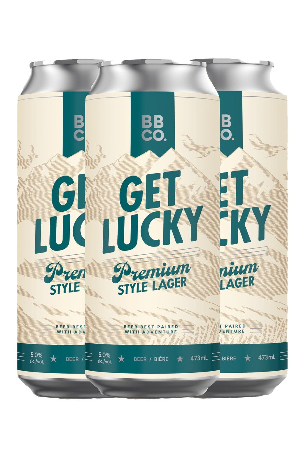 Born Brewing Get Lucky Lager — 4-pack on white