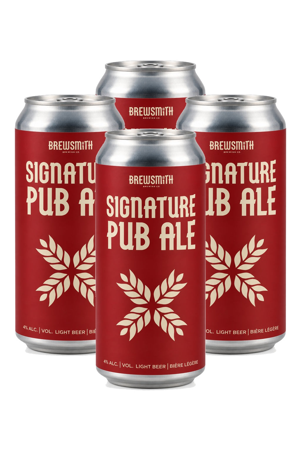 Brewsmith Signature Pub Ale CLS — 4-pack on white