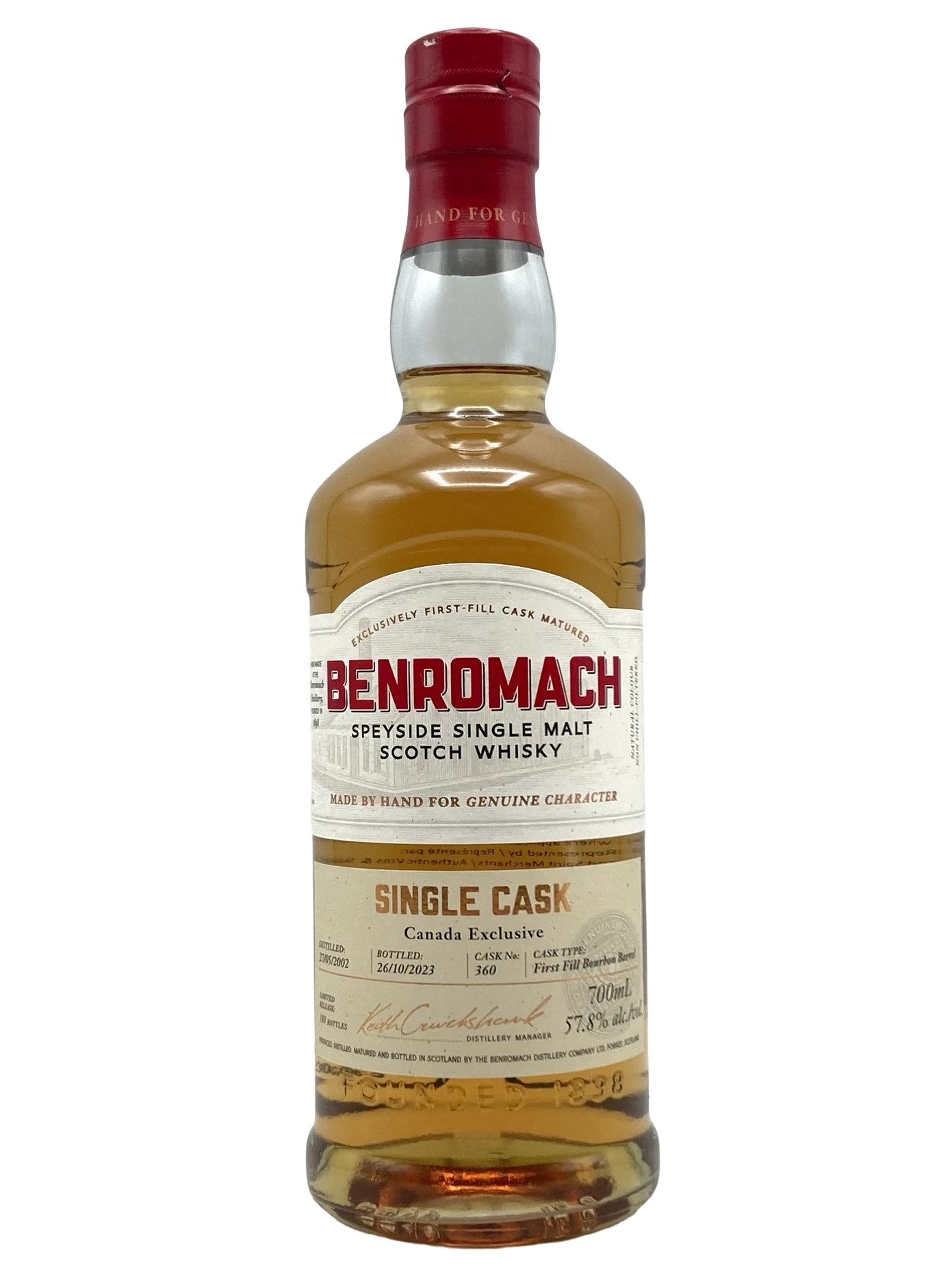 Benromach 21 Year Bourbon Cask #360 2002 Canada Exclusive
