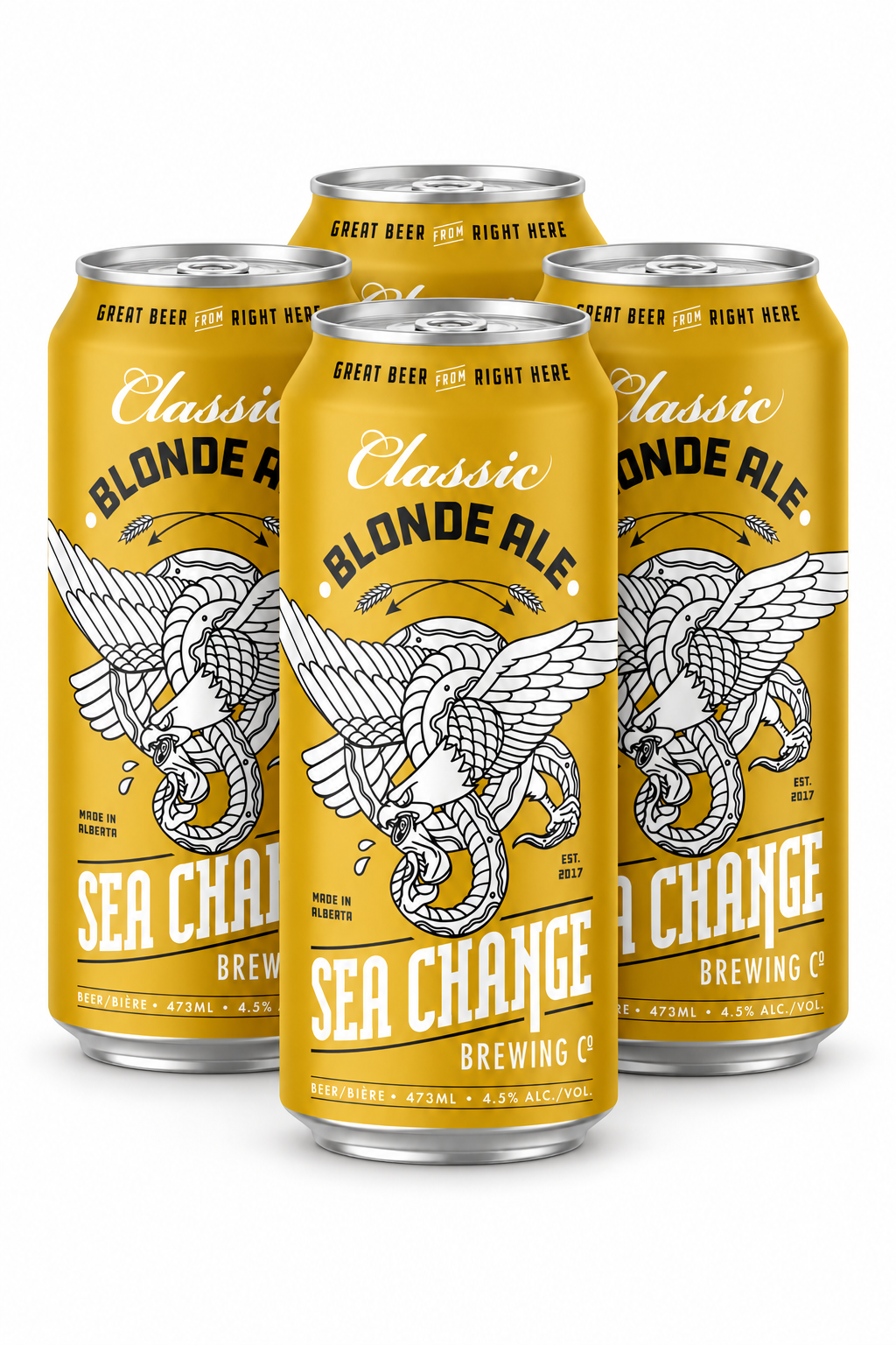 Sea Change Classic Blonde — four 473 ml cans