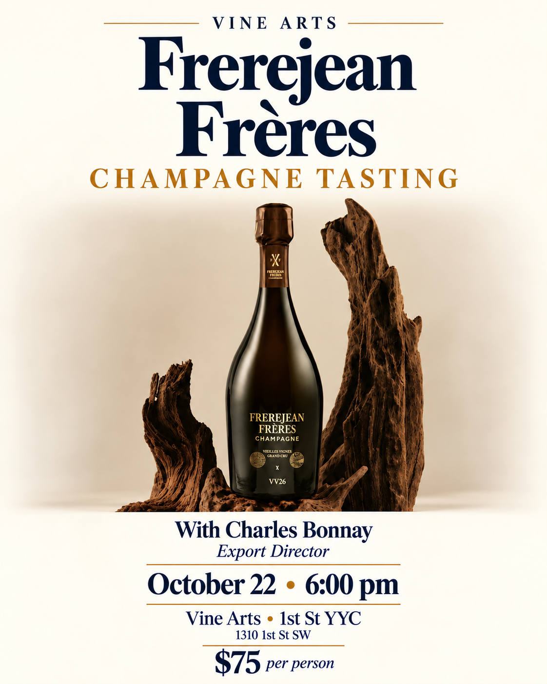 Frerejean Frères Champagne with Charles Bonnay! October 22nd - 1st St YYC