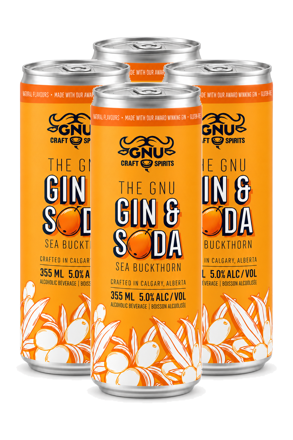 GNU Gin & Soda Buckthorn — 4 x 355 ml