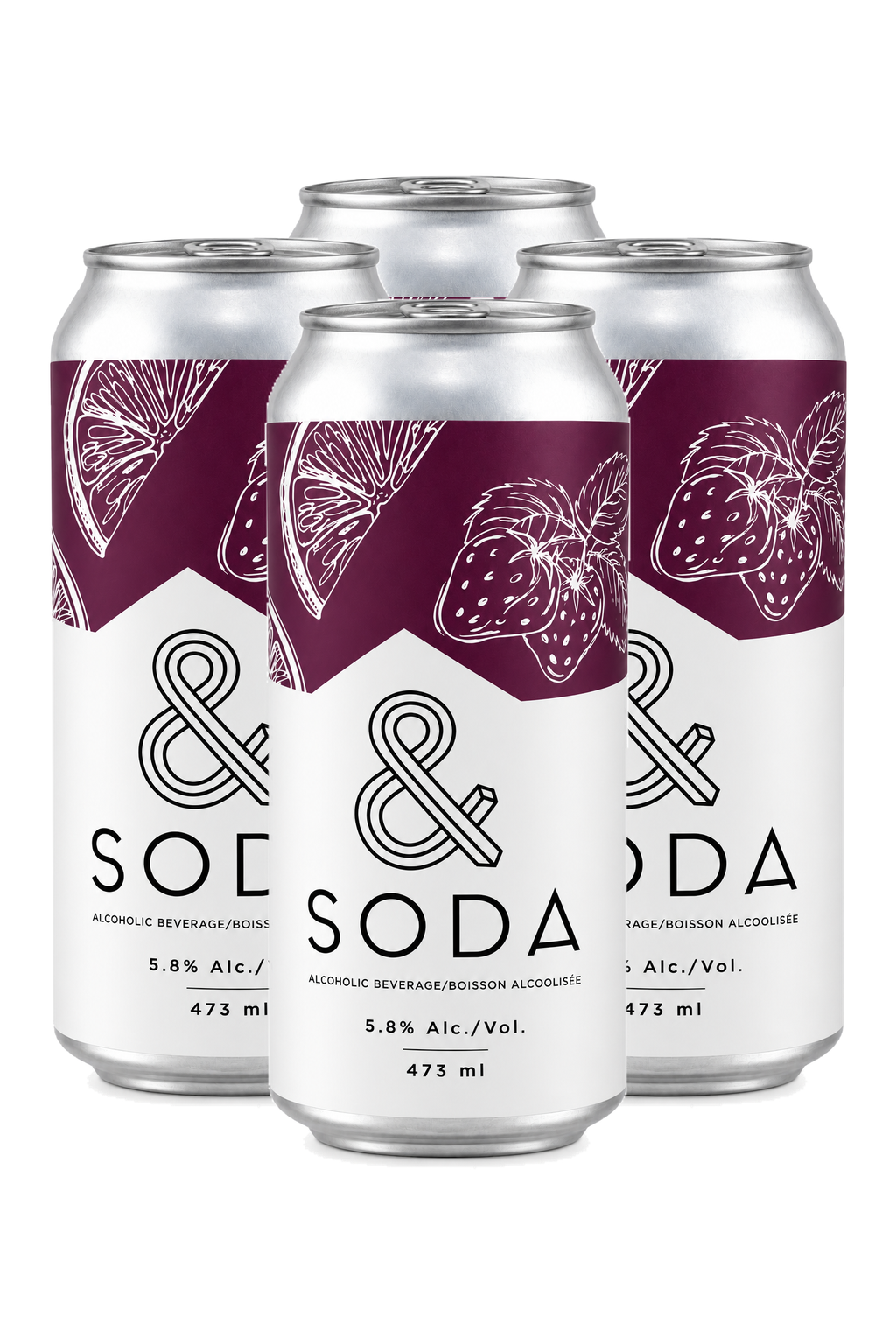 And Soda Strawberry Blood Orange — 4 x 473 ml