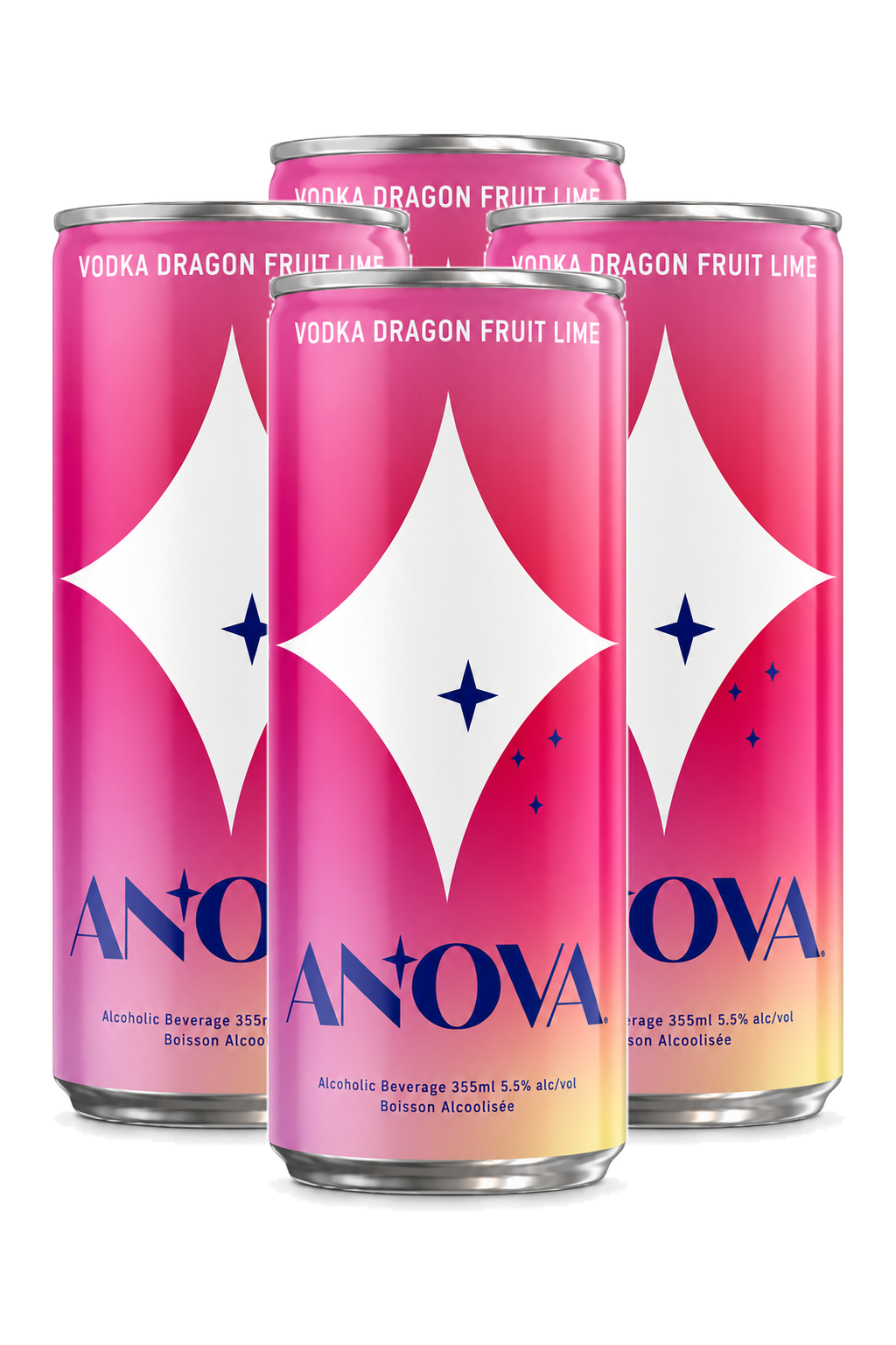 Anova Vodka Dragon Fruit & Lime — 4 x 355 ml
