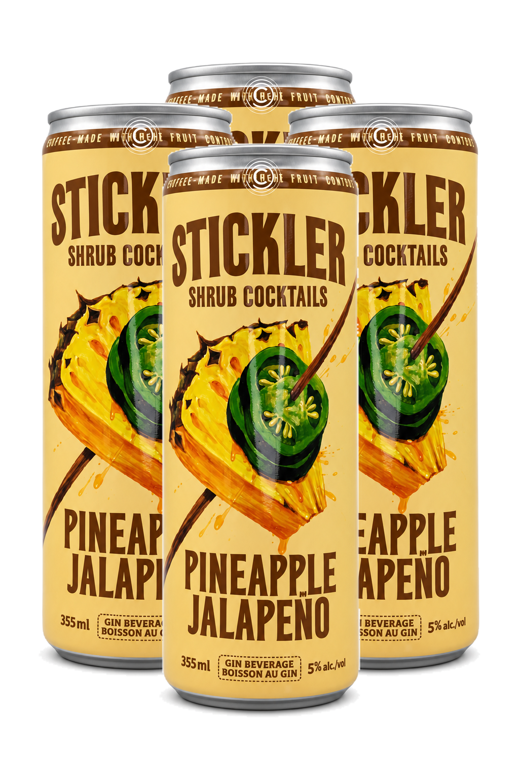Stickler Pineapple Jalapeno — 4 x 355 ml