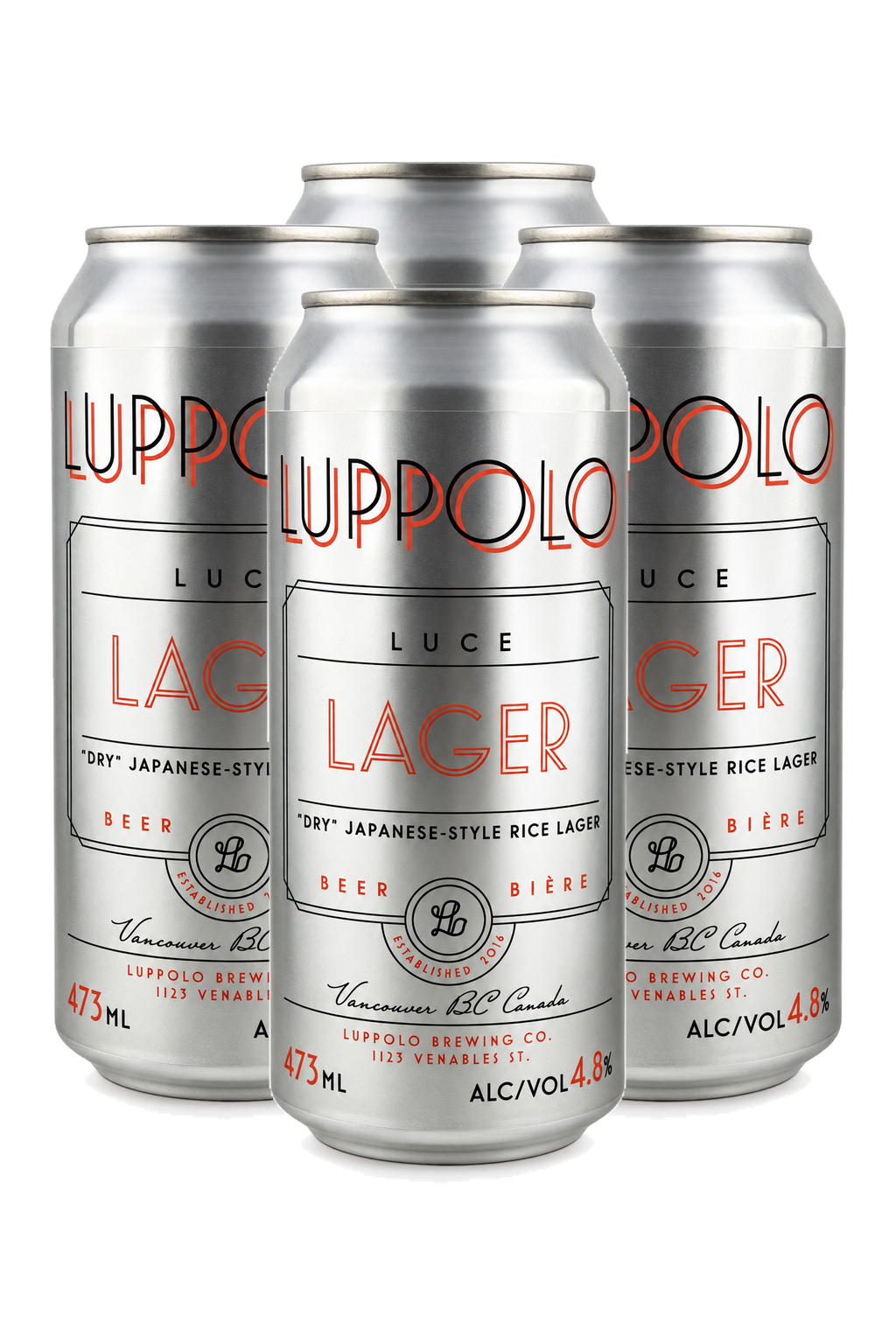 Luppolo Brewing Company - Luce Japanese Rice Lager — 4 x 473 ml