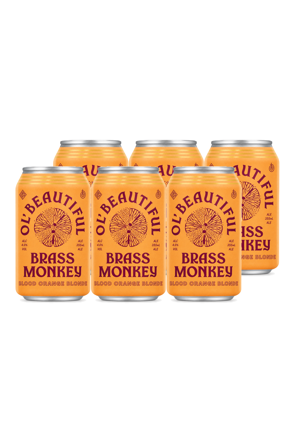 Ol' Beautiful Brass Monkey Blood Orange — 6 x 355 ml