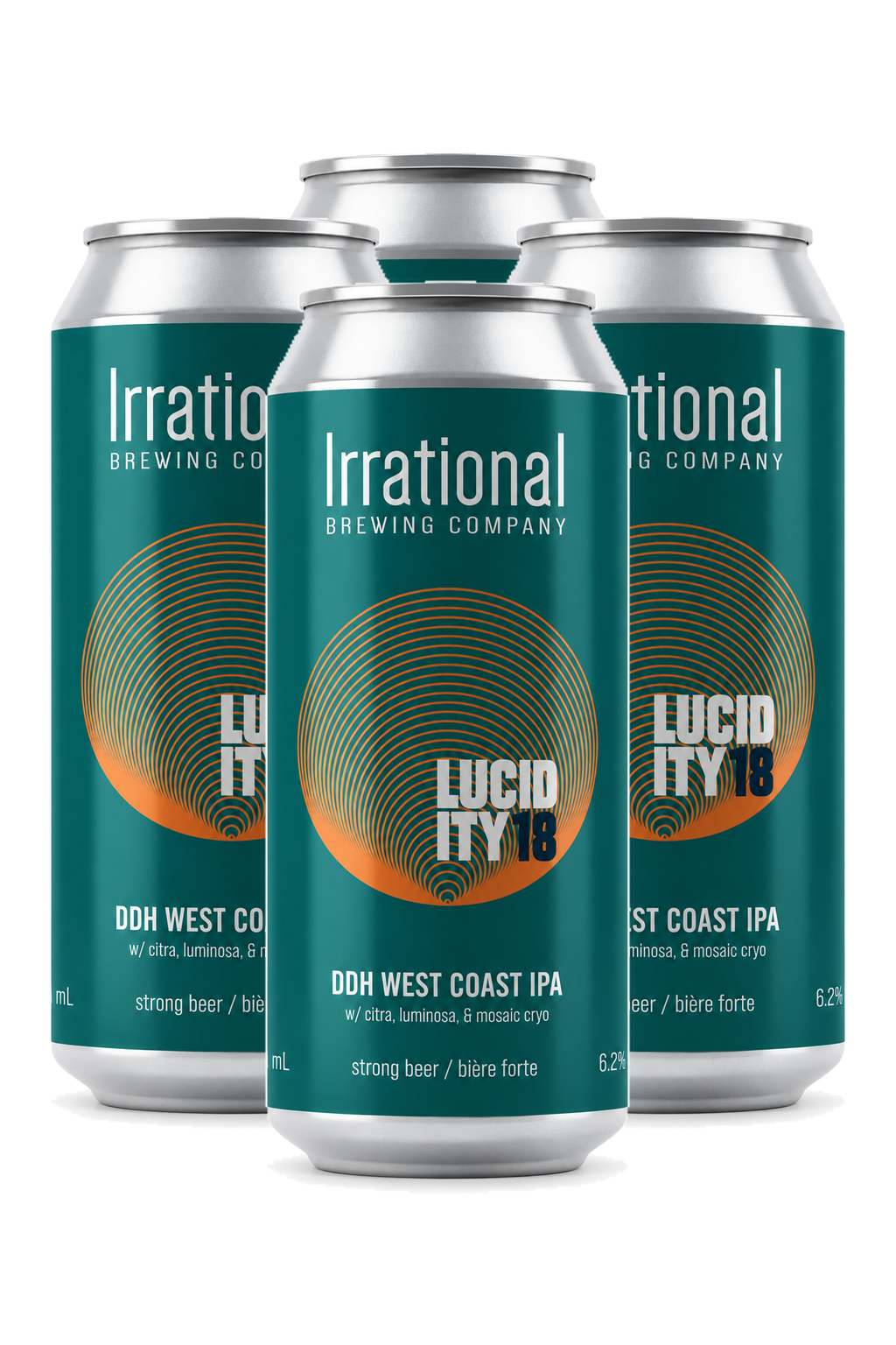 Irrational Brewing Exp. Lucidity 18: DDH West Coast IPA — 4 x 473 ml