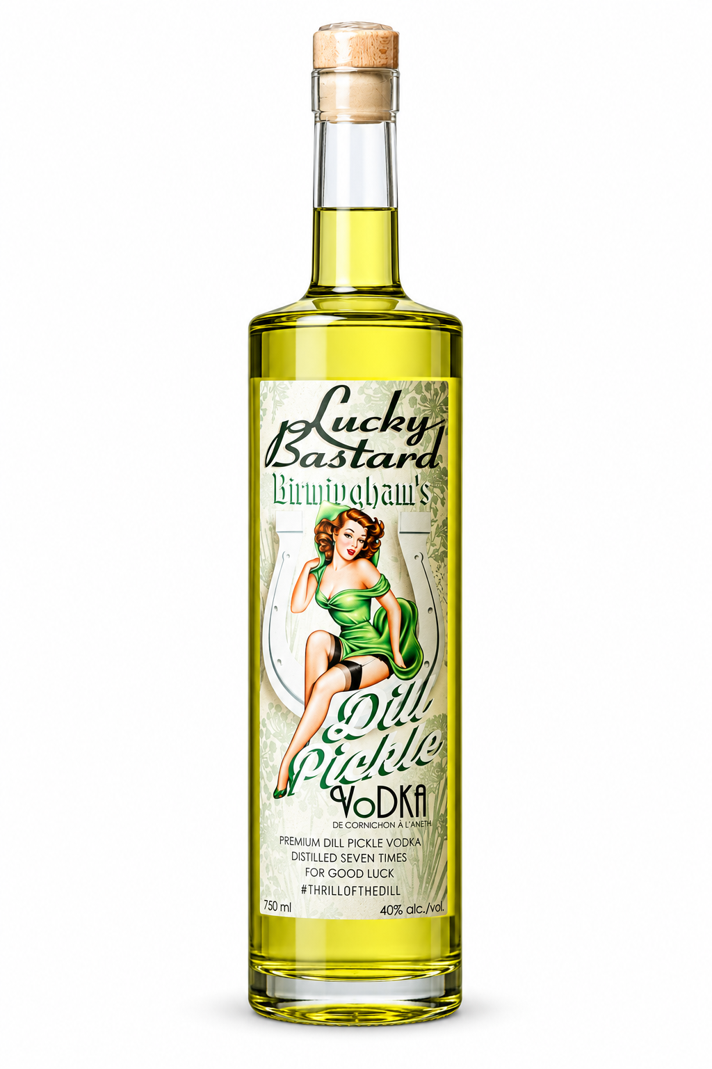 Lucky Bastard Dill Pickle Vodka — single bottle
