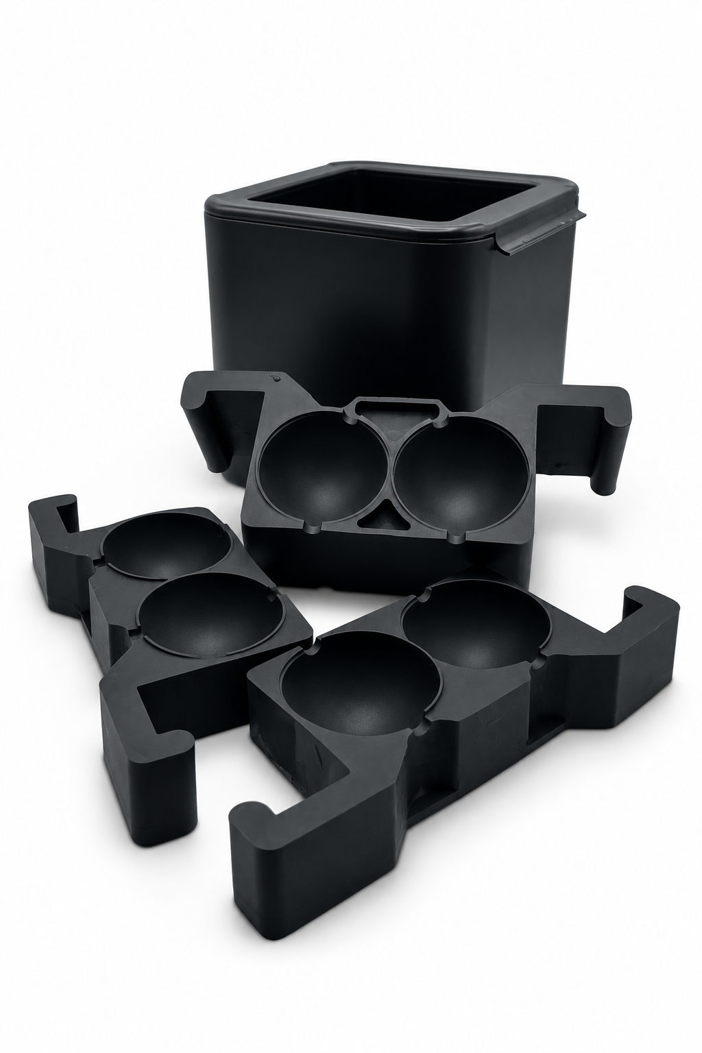 Fifth & Vermouth Crystal Clear Extra Large Ice Sphere Mould — one complete four-section system